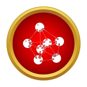 Chemical molecule structure forming network in red circle Stock Illustration
