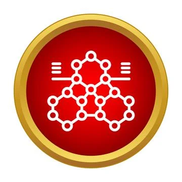 Chemical molecule structure icon in round frame イラスト素材