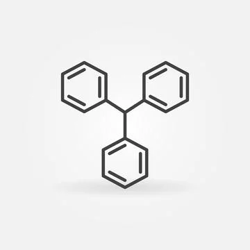 Chemical Molecule with three Hexagons vector Chemistry concept line icon Stock Illustration