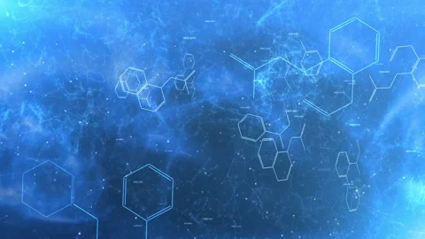 Chemical molecules animated on abstract background Vídeos de archivo 226599667