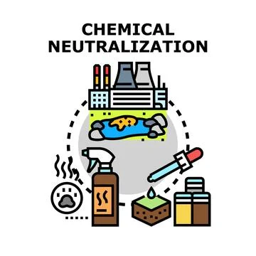 Chemical neutralization process for environmental protection Stock Illustration