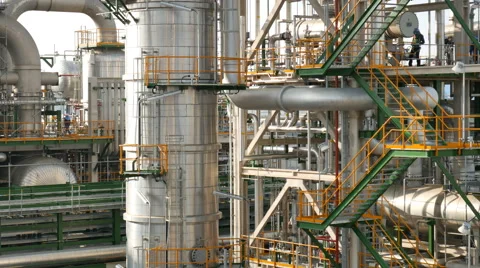 Chemical pipe line in process area at Petroleum and chemical plant Stock-Footage 65251659