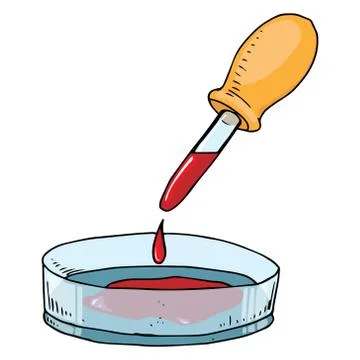 Chemical pipette with a flask for testing. Vector illustration of a pipette w Stock Illustration