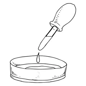 Chemical pipette with a flask for testing. Vector illustration of a pipette w Stock Illustration