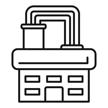 Chemical plant building processing raw materials icon 库存插图