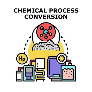 Chemical process conversion engineering manufacturing industry illustration Stock Illustration