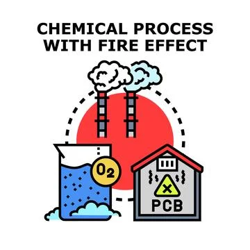 Chemical process creating pollution and environmental hazard Ilustración de archivo