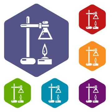 Chemical process icon, simple black style Stock Illustration
