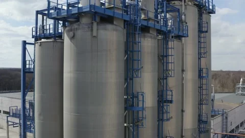 Chemical processing plant. Aerial view of Modern high-tech production. A giant Stock Footage 170146937