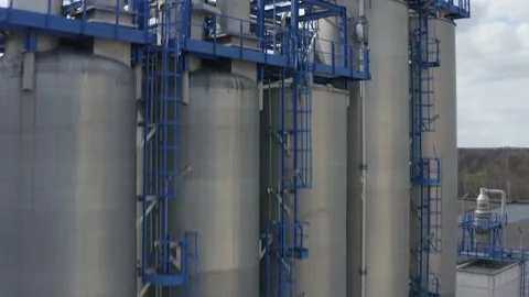 Chemical processing plant. Aerial view of Modern high-tech production. A giant Stock Footage 170147675