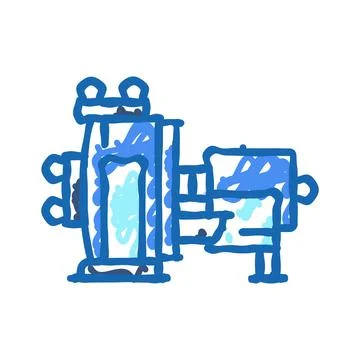 Chemical pump engineer icon doodle illustration Stock Illustration