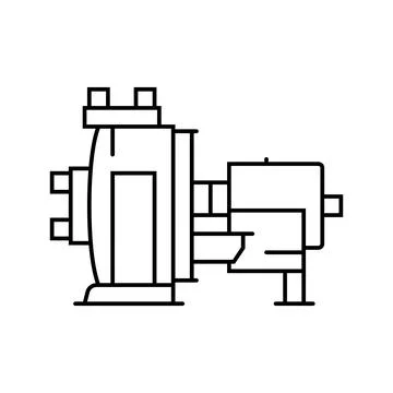 Chemical pump engineer line icon vector illustration Stock Illustration