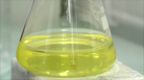Chemical reaction in the laboratory Stock Footage