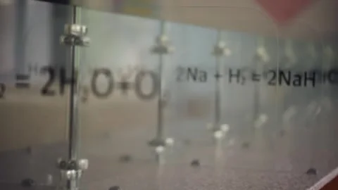 Chemical reaction showing the breakdown of hydrogen peroxide into water and Stock Footage 338032753
