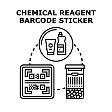 Chemical reagent barcode for product identification tracking Stock Illustration