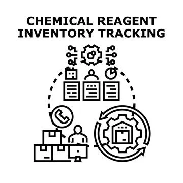 Chemical reagent inventory tracking system vector concept Stock Illustration