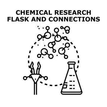 Chemical research studying molecular structure and scientific discovery Stock Illustration