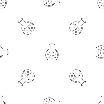 Chemical round flask pattern seamless Stock Illustration