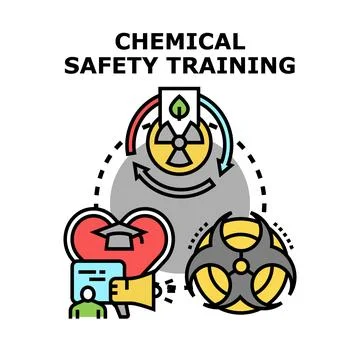 Chemical safety training educating about hazardous materials Stockillustratie
