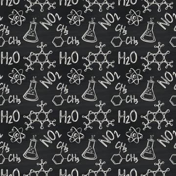 Chemical seamless pattern. Stock Illustration