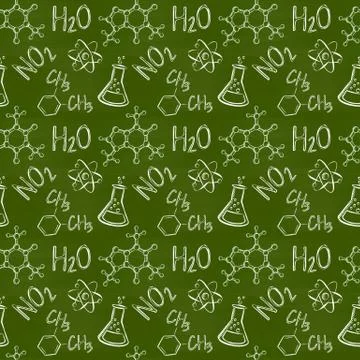 Chemical seamless pattern. Vector background. 스톡 일러스트