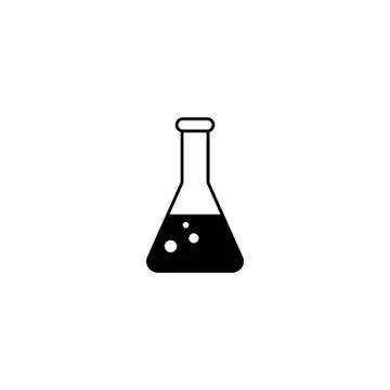 Chemical solid icon, laboratory glass sign 스톡 일러스트