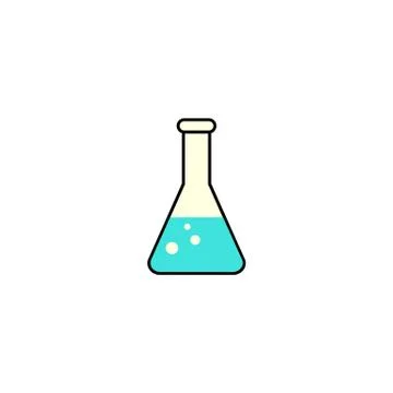 Chemical solid icon, laboratory glass sign Stock Illustration