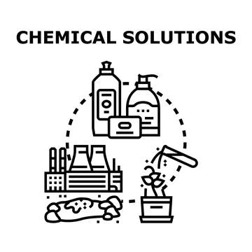 Chemical solutions concept for industry, environment, and product usage Stock Illustration