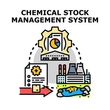 Chemical stock management system vector illustration concept Stock Illustration