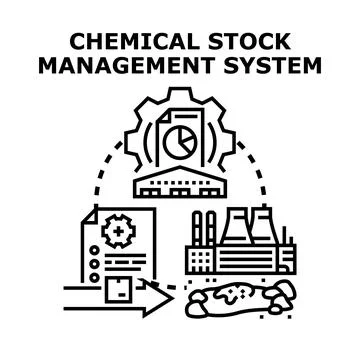 Chemical stock management system vector illustration concept Stock Illustration