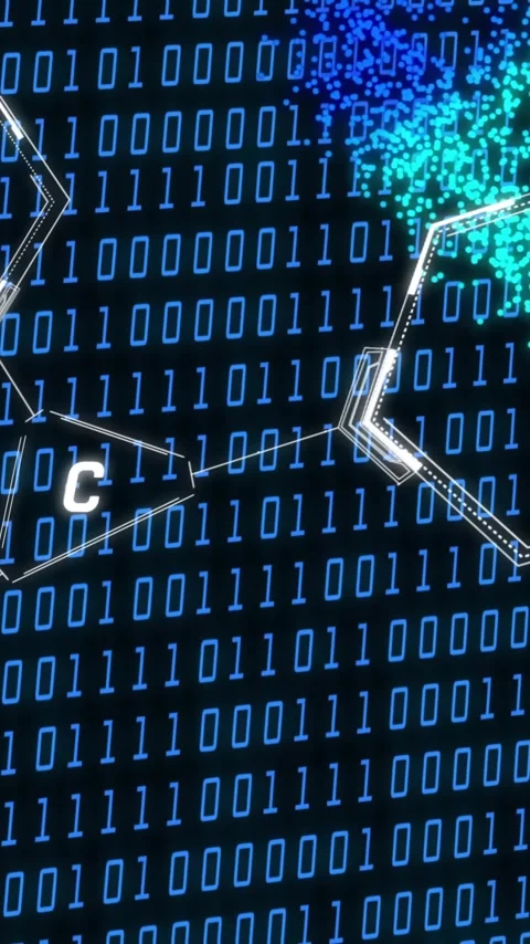 Chemical structure and binary code, data processing animation Stock-Footage 342914660