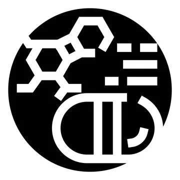 Chemical structure and data analysis logo concept Stock Illustration