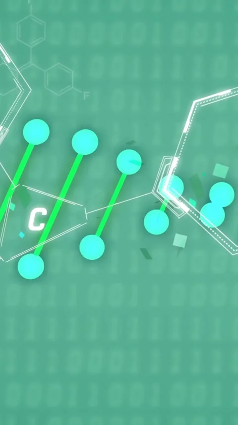 Chemical structure animation over binary coding background Stock Footage 319157123