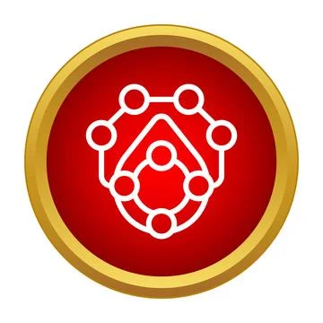 Chemical structure with circles forming a molecule icon Stock Illustration