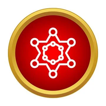 Chemical structure icon representing molecular bonding and network Stock Illustration