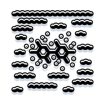 Chemical structure molecule creating environmental pollution concept Stock Illustration
