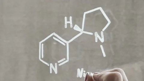 Chemical Structure Of Nicotine Stock Footage 149957297