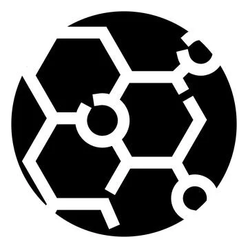 Chemical structure of an organic compound molecule icon Stock Illustration
