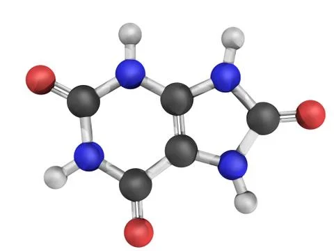 Chemical structure of uric acid Stock Illustration