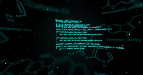 Chemical structures and molecular formulas image over dark background with Stock Photos