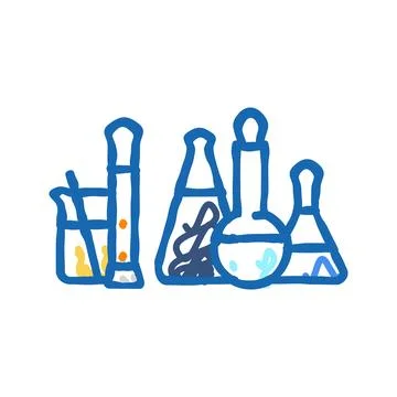Chemical substances engineer icon doodle illustration Stock Illustration