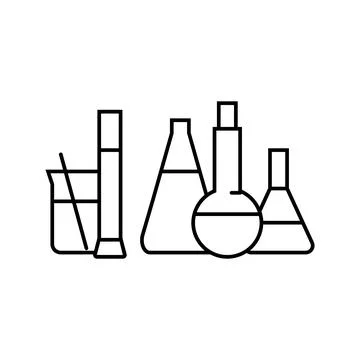Chemical substances engineer line icon vector illustration Stock Illustration