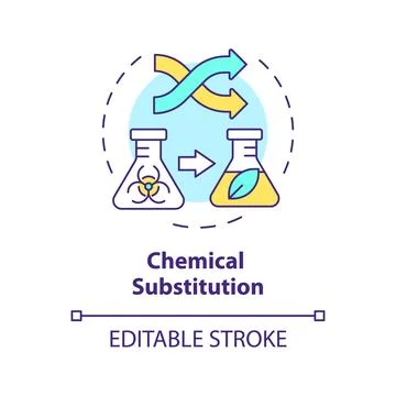 Chemical substitution multi color concept icon Ilustración de archivo