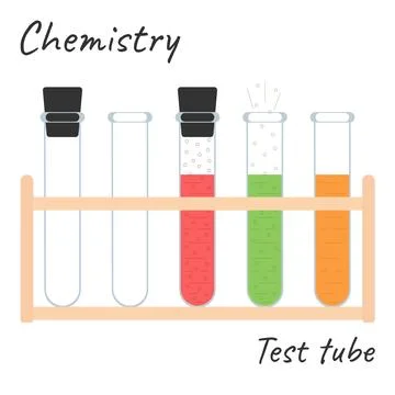 Chemical tableware test tubes. Stock Illustration