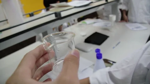 Chemical test in laboratory class Stock Footage 59770553
