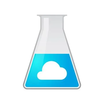 Chemical test tube with a cloud Stock Illustration