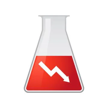 Chemical test tube with a graph Stock Illustration