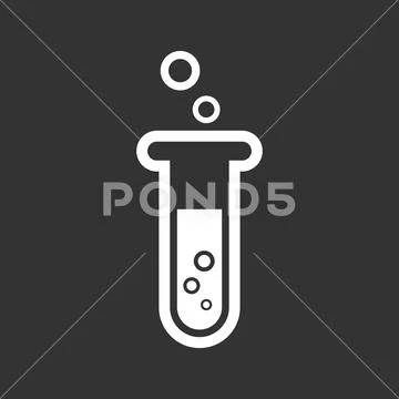 Chemical test tube pictogram icon. Laboratory glassware or beaker ...