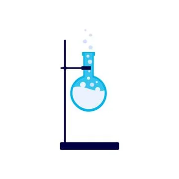 Chemical test tubes and flasks rag, flat cartoon vector illustration isolated. Иллюстрация