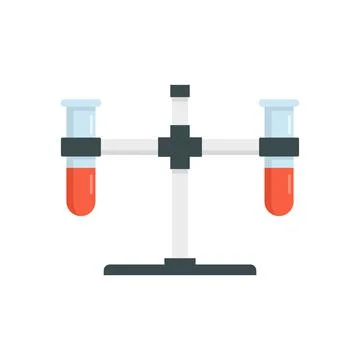 Chemical test tubes icon flat isolated vector Ilustração Stock